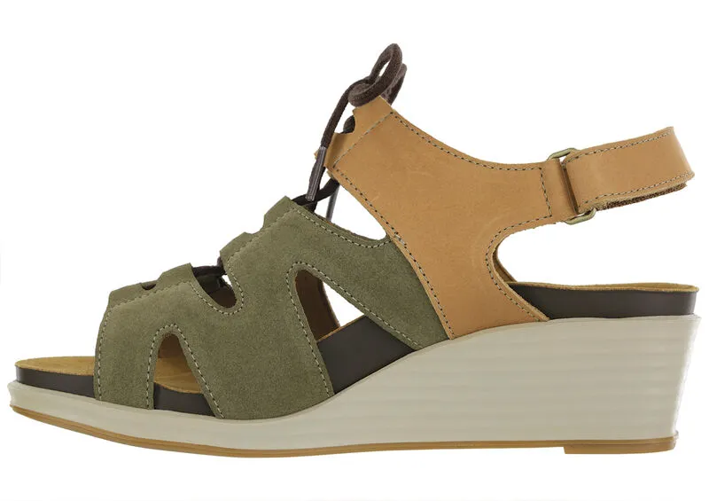 SAS Womens Sedona Lace Up Wedge Sandal- Sagebrush