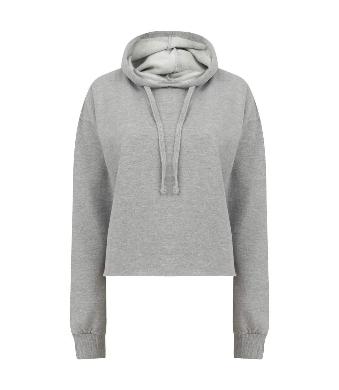 SF Womens/Ladies Cropped Slounge Hoody (Heather Gray) - UTRW7325