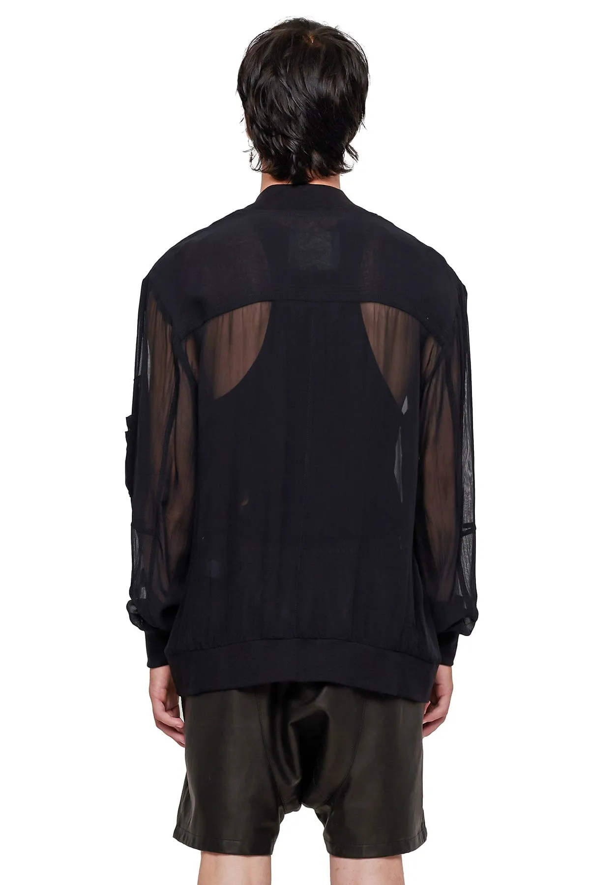 SHEER BOMBER JACKET IN BLACK