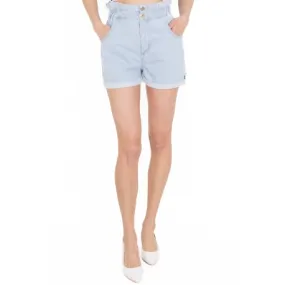 SHORT IN JEANS CON ELASTICO, AZZURRO