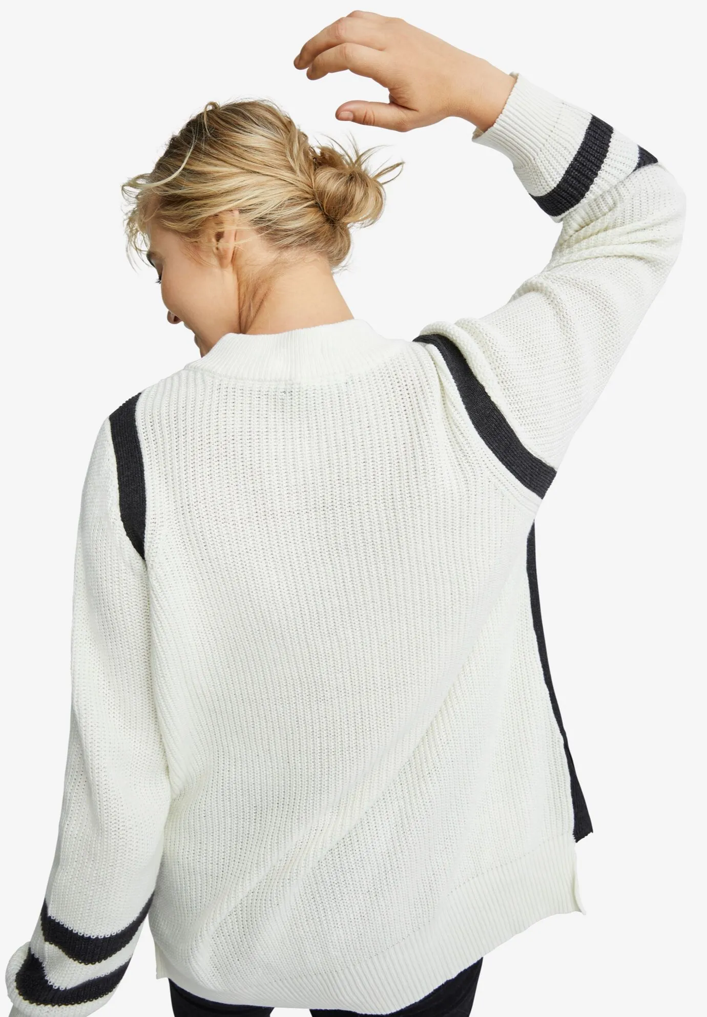 Side Stripe Mockneck Sweater