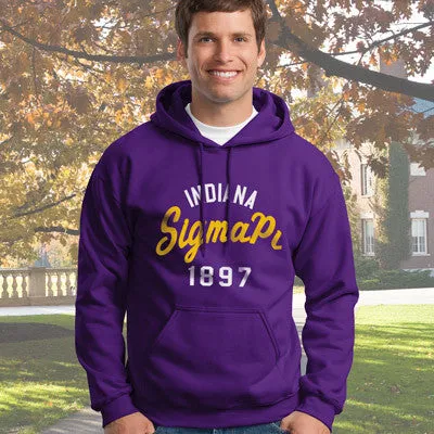 Sigma Pi State and Date Printed Hoody - Gildan 18500 - CAD