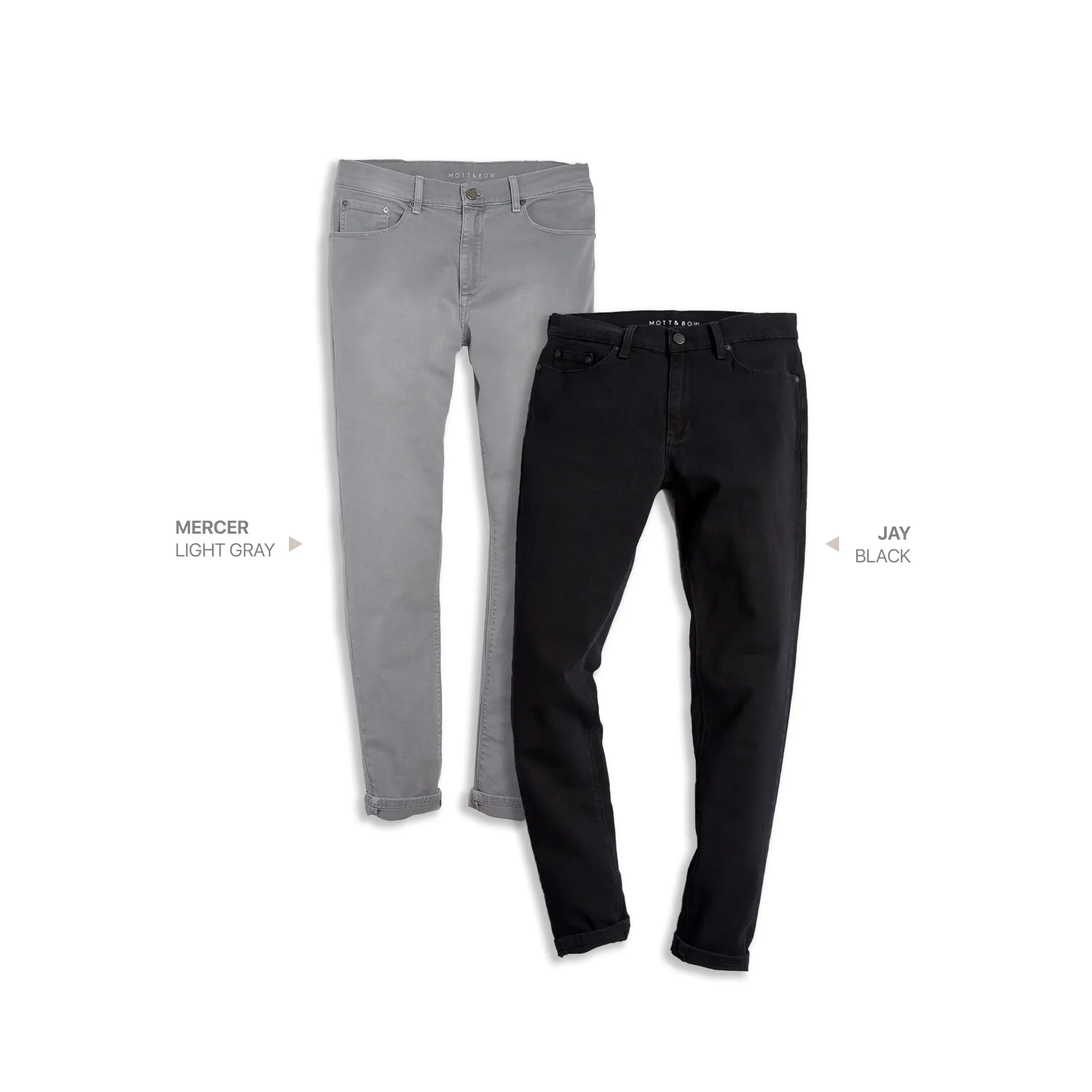 Slim Mercer Light Gray and Slim Jay Black 2-pack Jeans