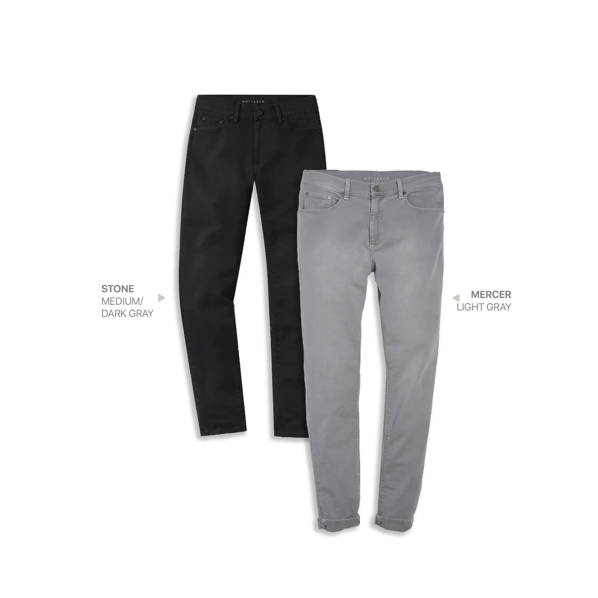 Slim Stone Medium Gray and Slim Mercer Light Gray 2-pack Jeans