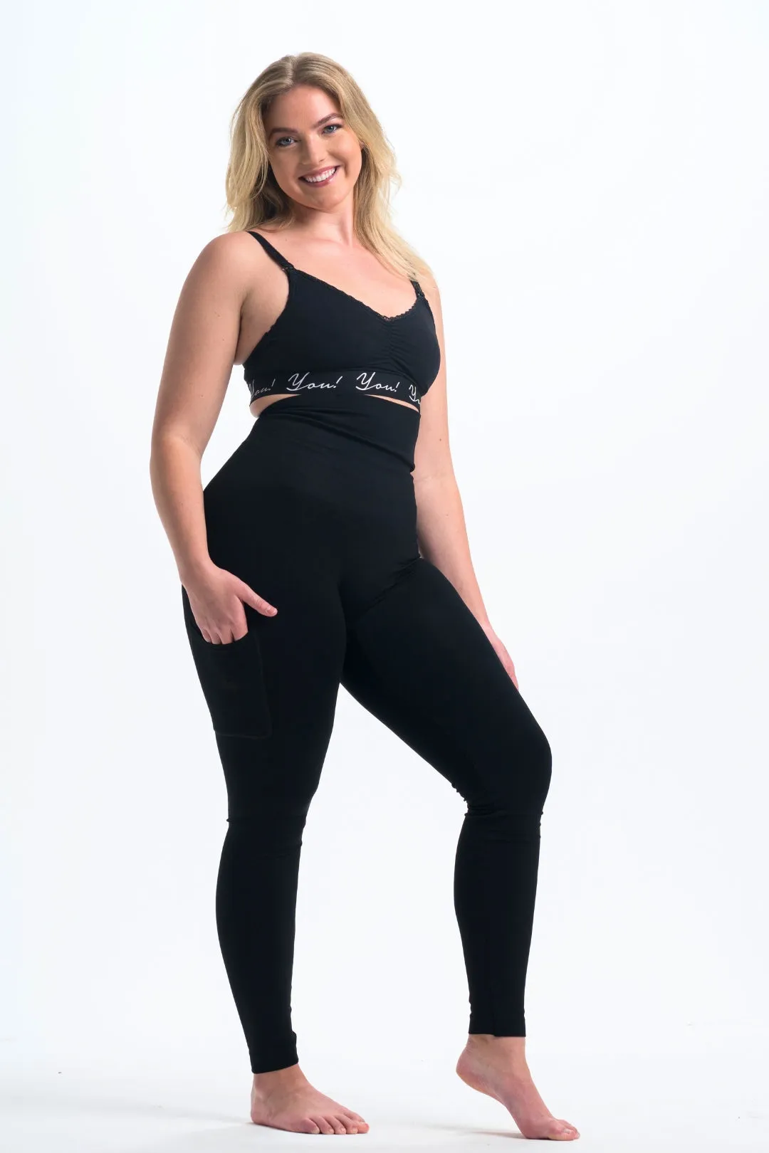 Snapback Postpartum Leggings - Black