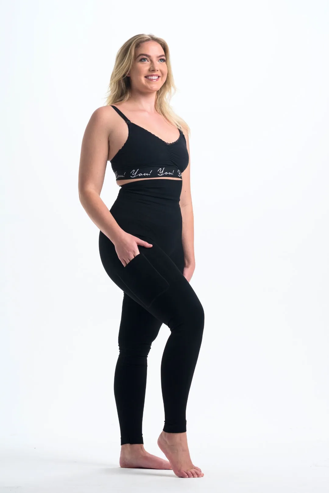 Snapback Postpartum Leggings - Black