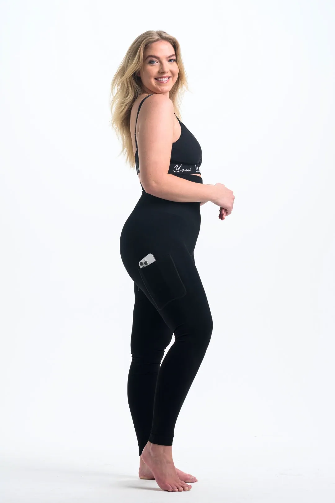 Snapback Postpartum Leggings - Black