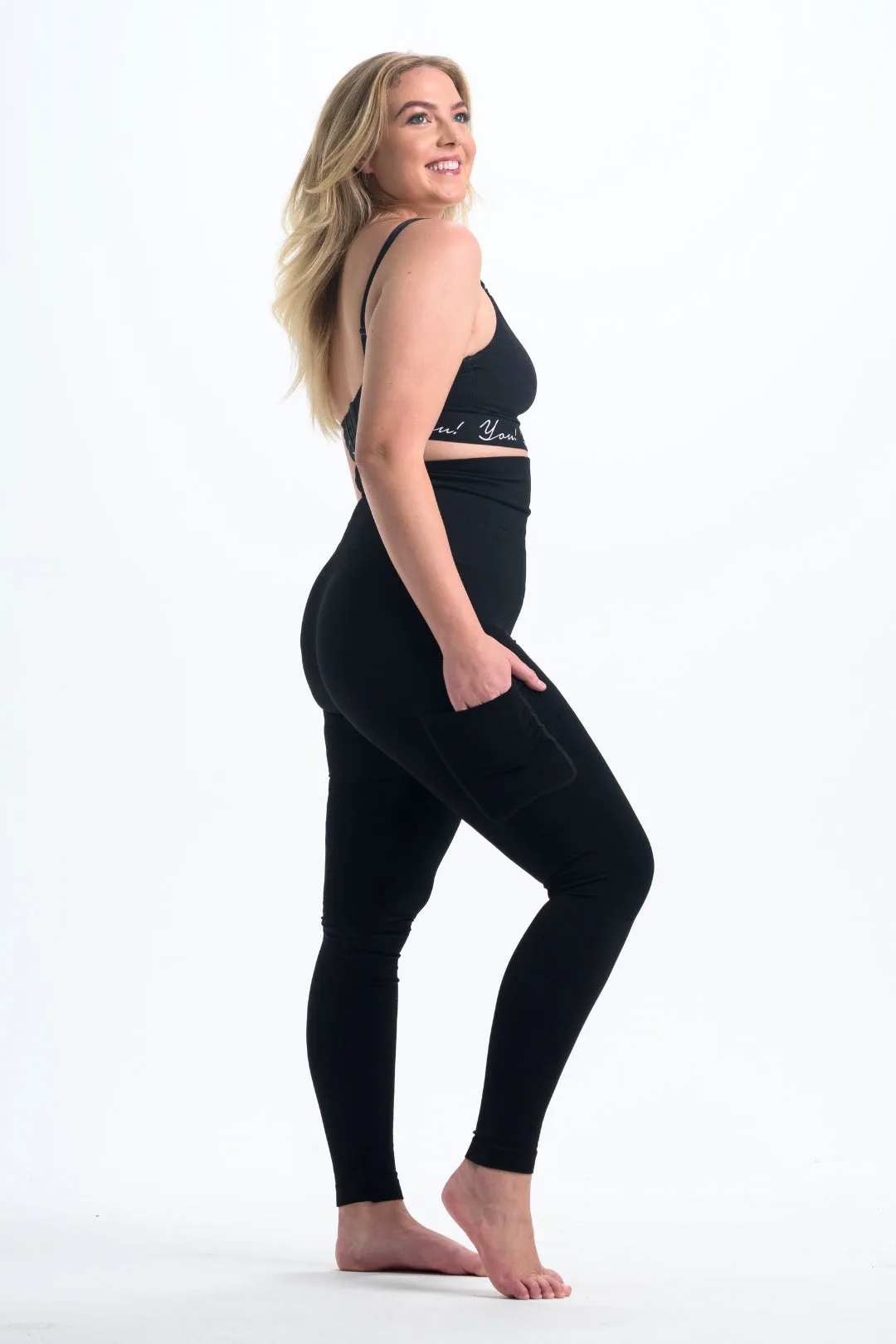 Snapback Postpartum Leggings - Black