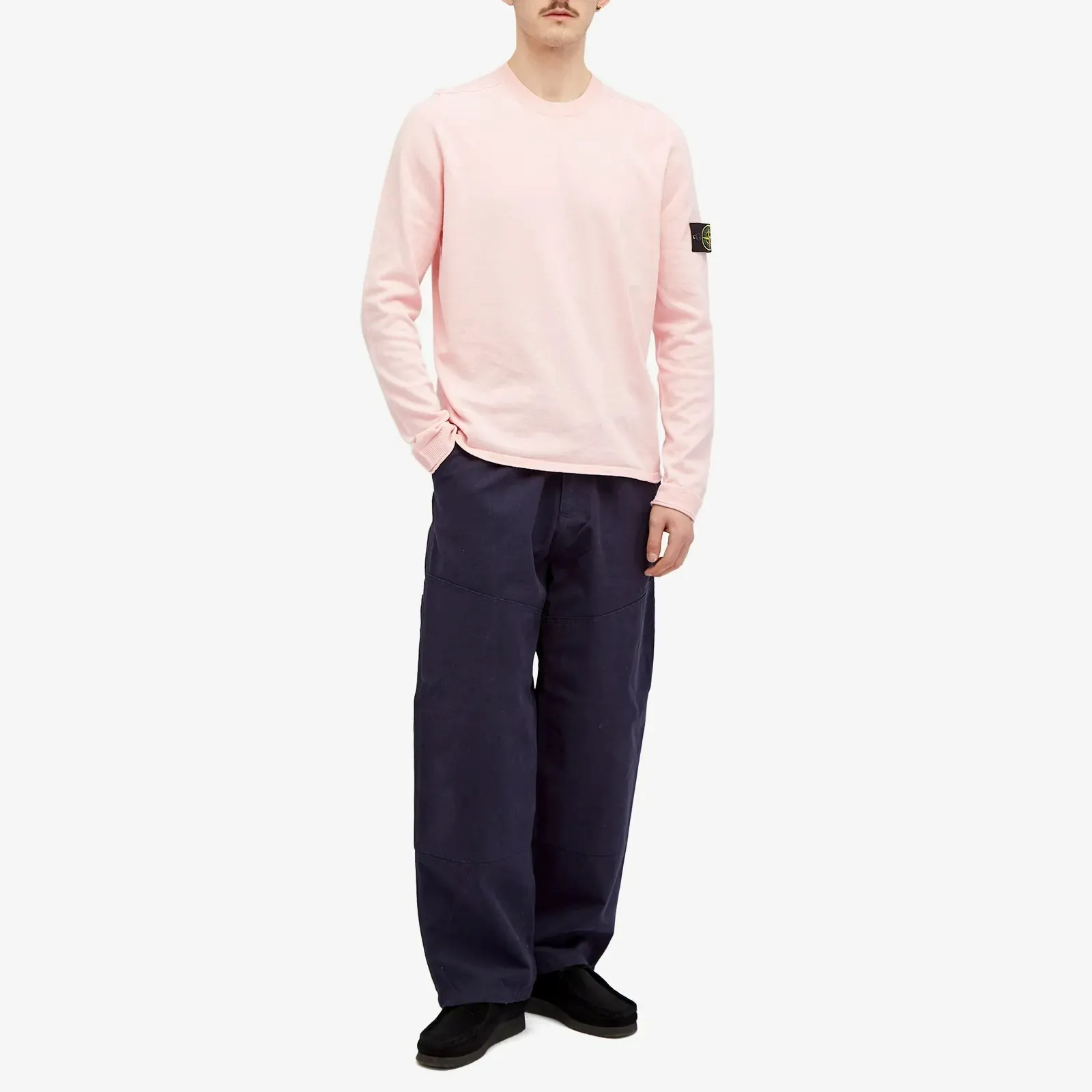 STONE ISLAND  |Crew Neck Street Style Long Sleeves Plain Cotton Logo