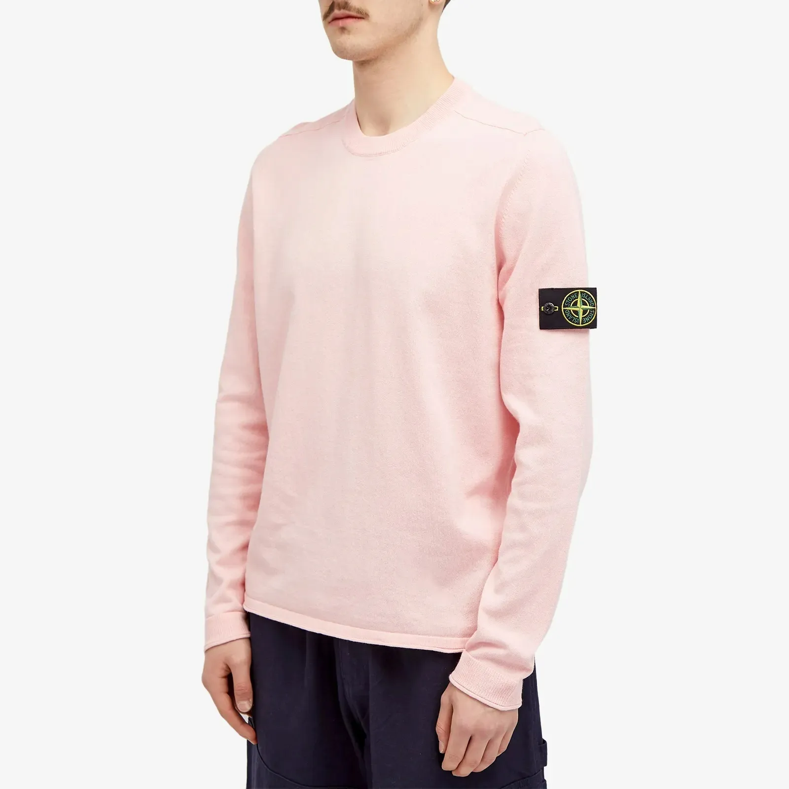 STONE ISLAND  |Crew Neck Street Style Long Sleeves Plain Cotton Logo