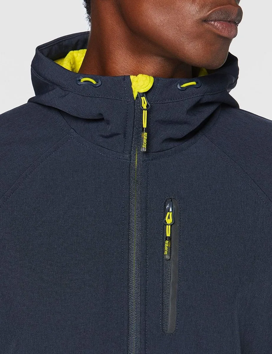 Superdry Classic Softshell Hooded Jacket Navy Marl/Dark Grey