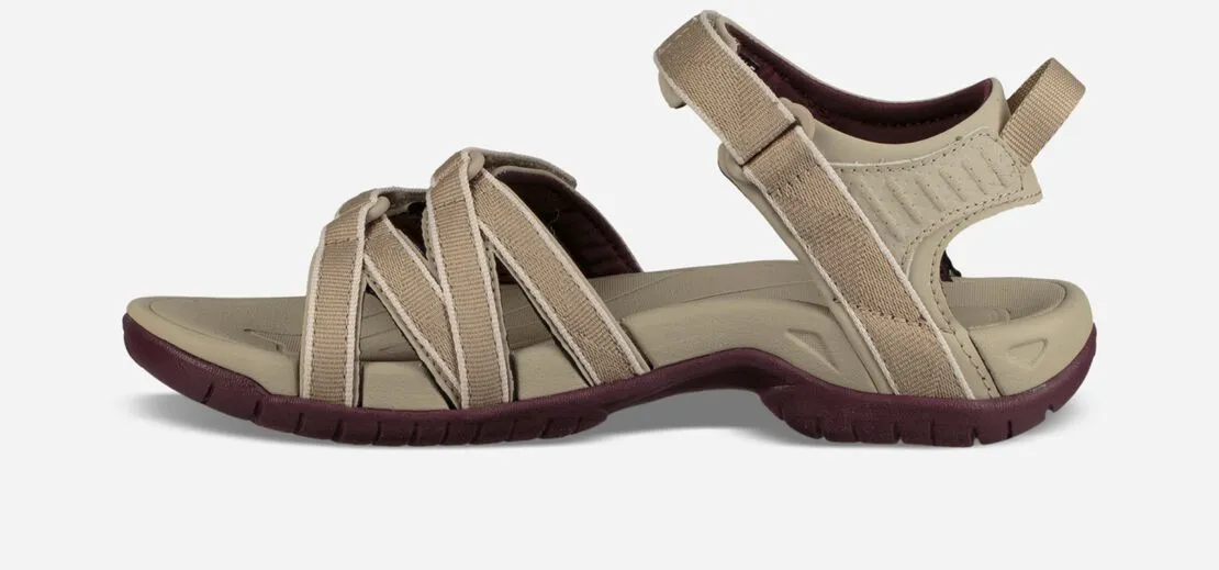 Teva Womens Tirra Strappy Supportive Sport Sandal- Valley Plaza Taupe/Vineyard Wine