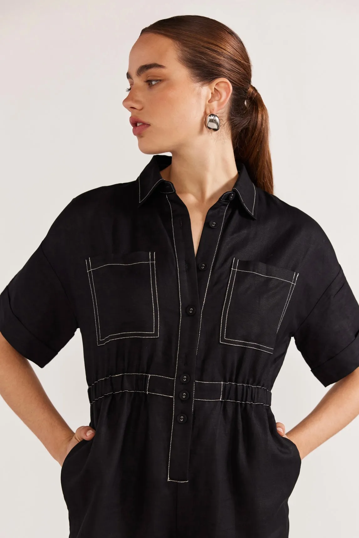 Theory Linen Jumpsuit - Black