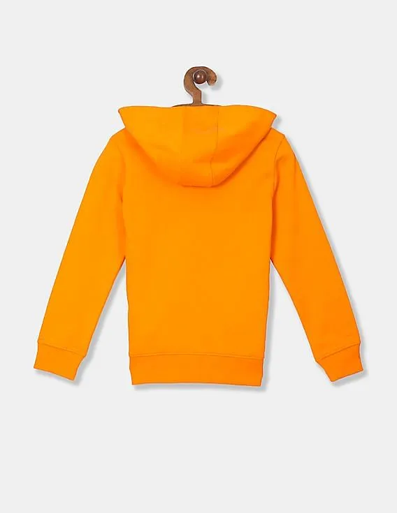 Tommy Hilfiger Kids Boys Orange Hood Brand Embroidered Essential Sweatshirt