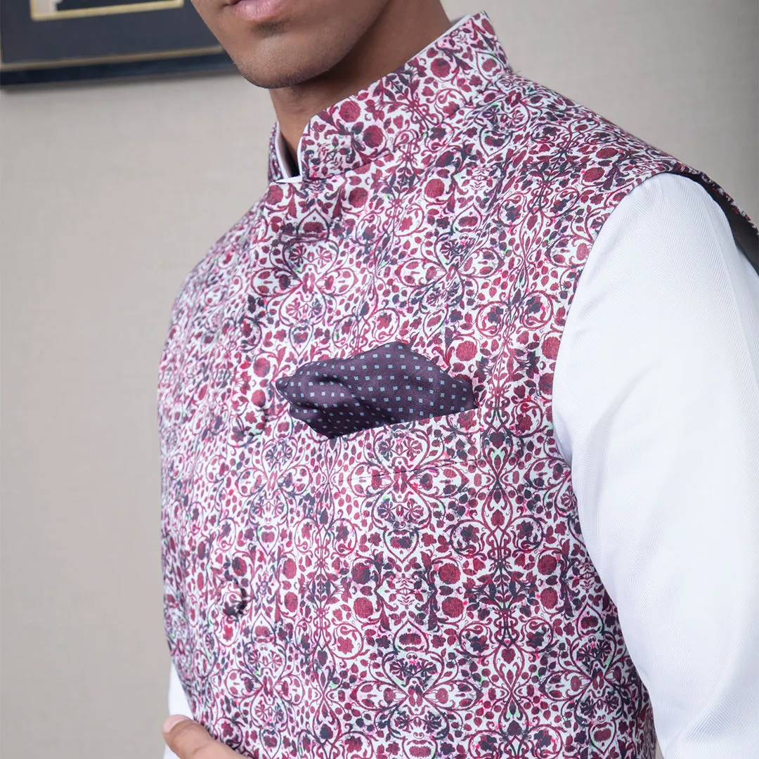 Udarsh Abstract Print Nehru Jacket