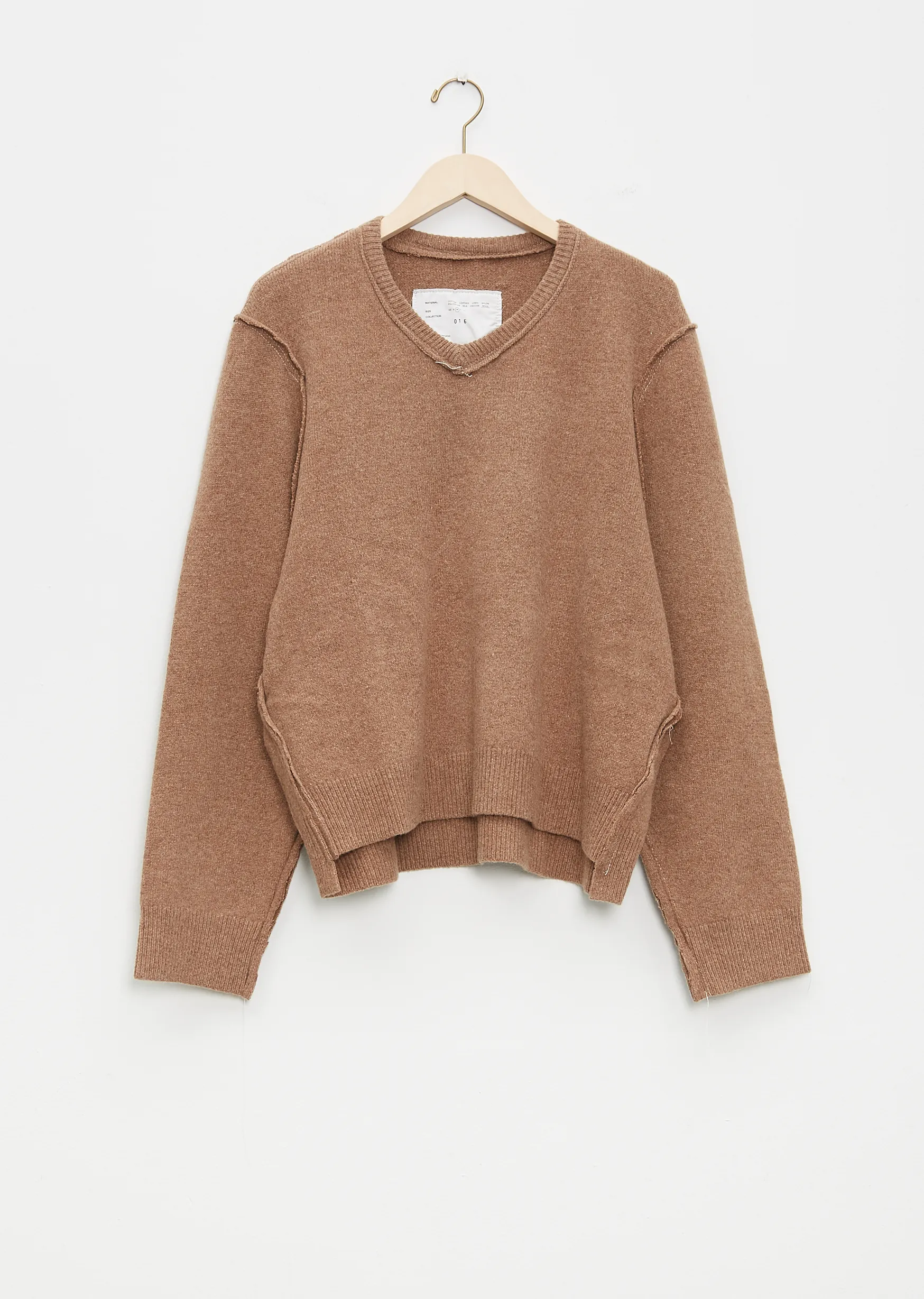 V Neck Sweater — Beige