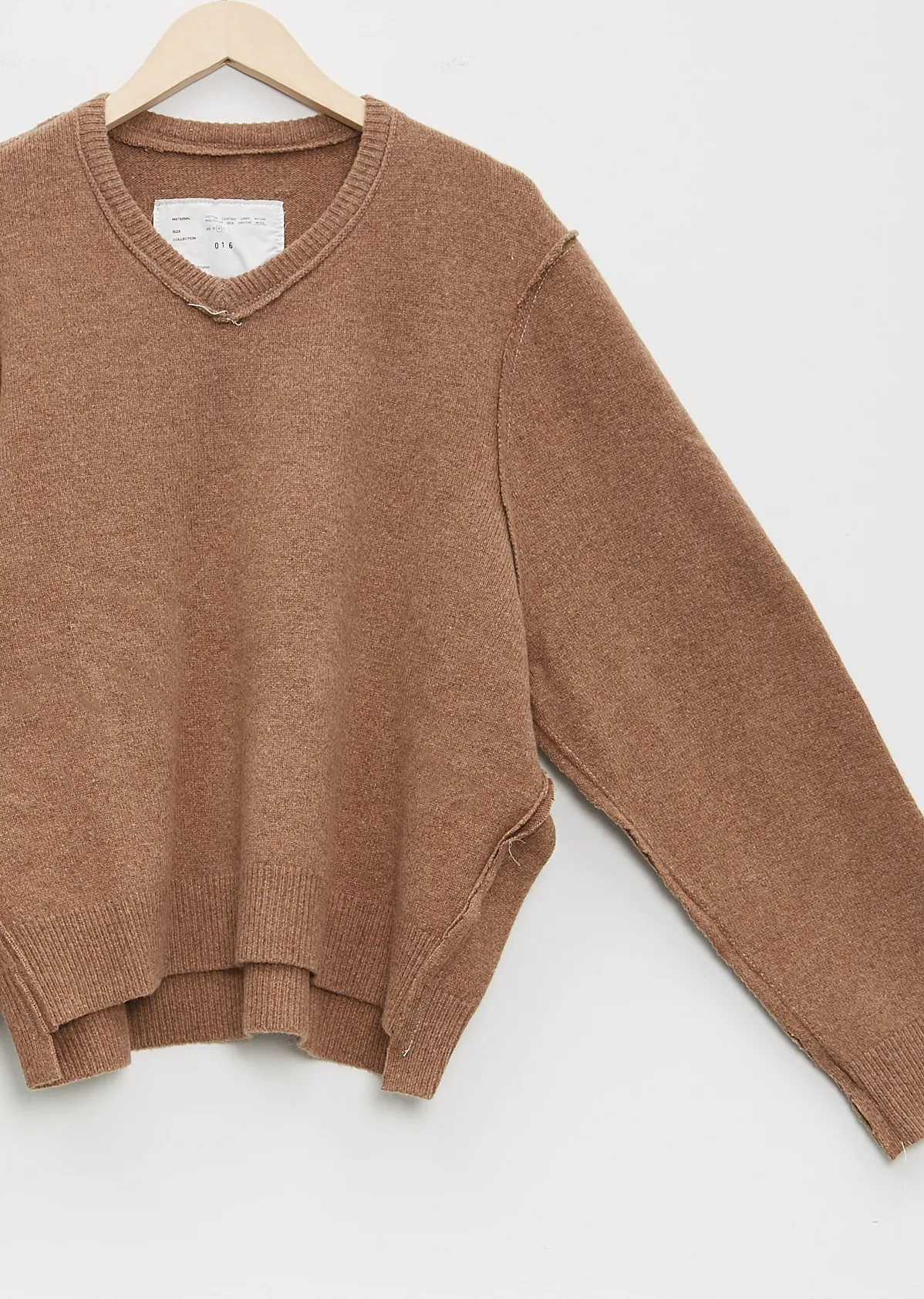 V Neck Sweater — Beige