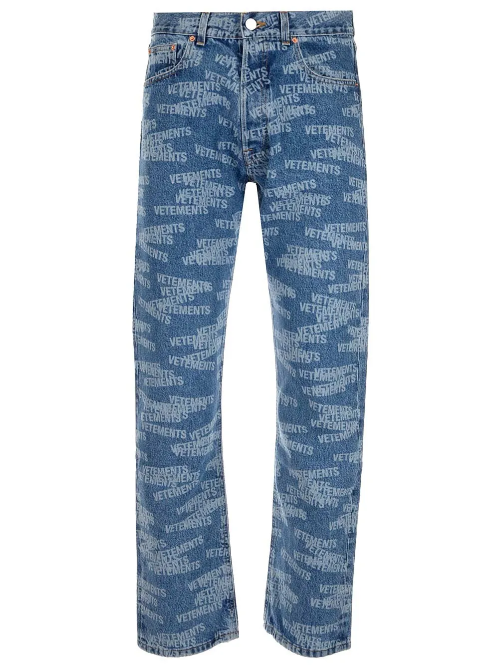 Vetements Allover Logo Printed Jeans