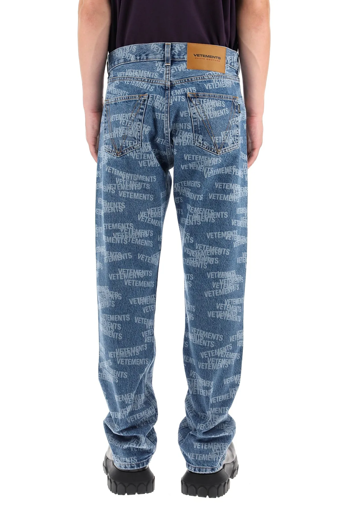 Vetements Allover Logo Printed Jeans