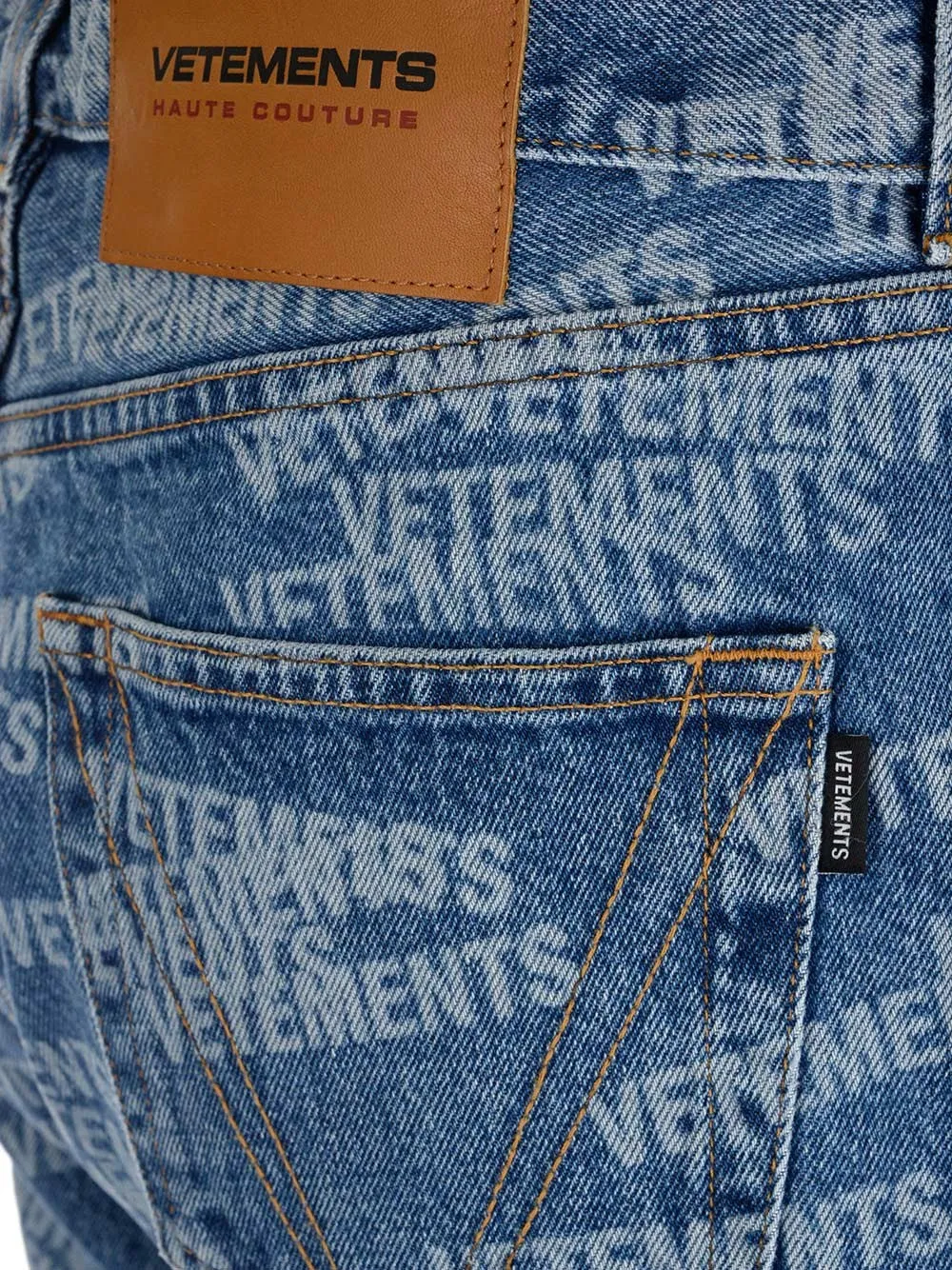 Vetements Allover Logo Printed Jeans