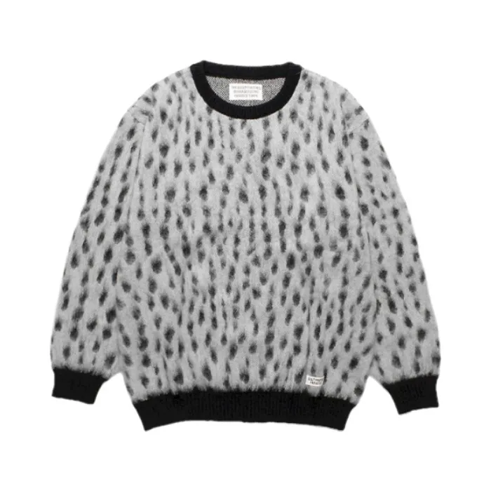 WACKO MARIA  |Crew Neck Leopard Patterns Unisex Wool Nylon Street Style