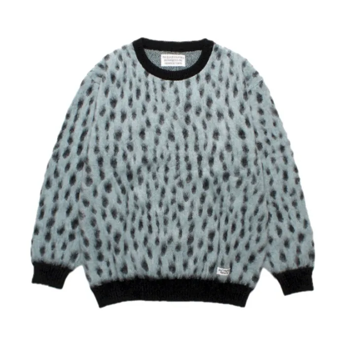 WACKO MARIA  |Crew Neck Leopard Patterns Unisex Wool Nylon Street Style