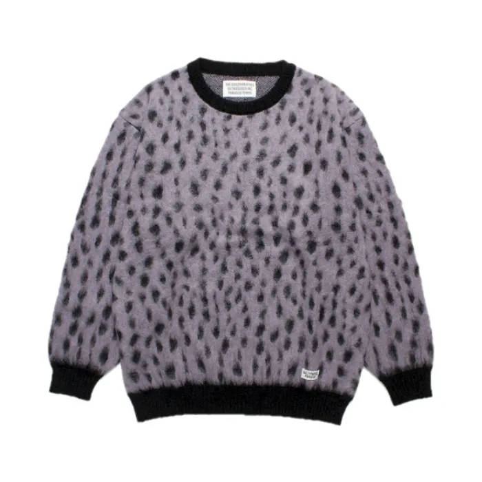 WACKO MARIA  |Crew Neck Leopard Patterns Unisex Wool Nylon Street Style