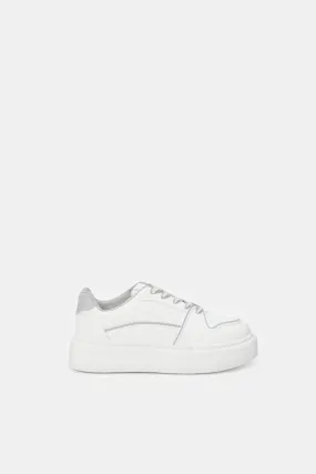 Women White And Grey Court Sneaker