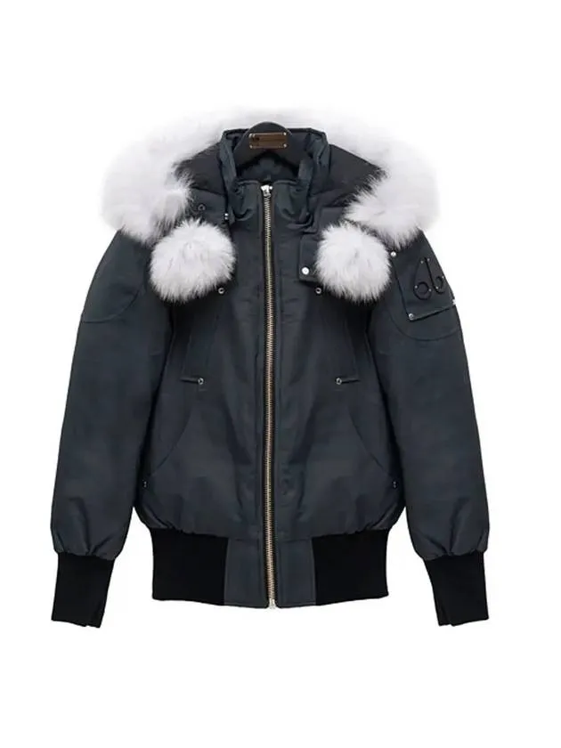 Women's Original Debbie Bomber Jacket White Fox Fur Granite