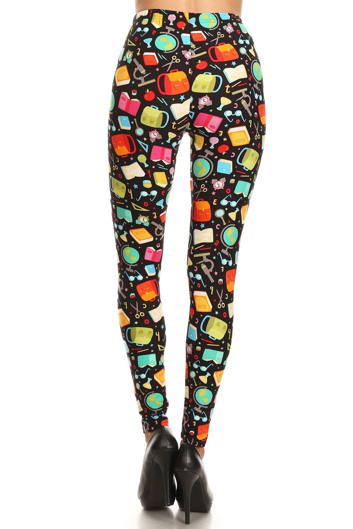 Women's Regular Back to School Pattern Printed Leggings