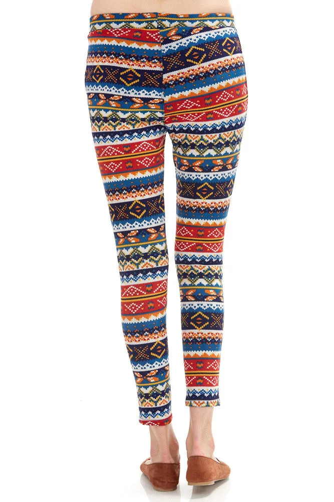 Women's Regular Southwest Multi Colored Print Leggings