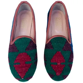 Women's Turkish Kilim Loafer Red & Green