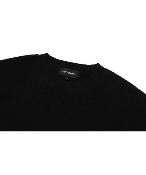 WOOALONG  |Crew Neck Unisex Blended Fabrics Street Style Long Sleeves