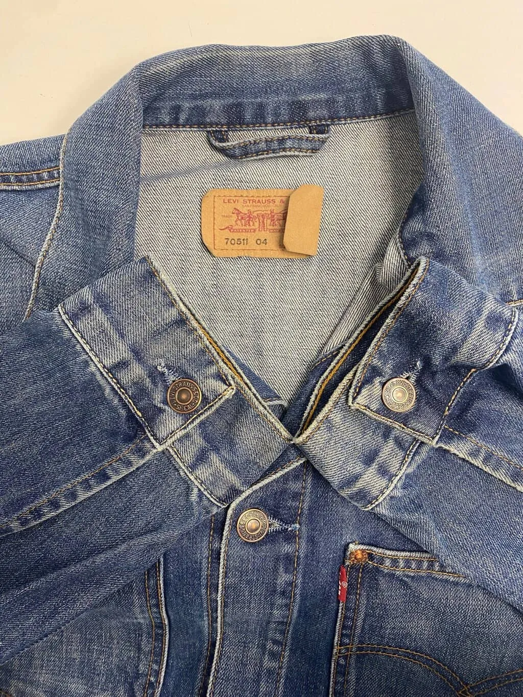 Y2K vintage Levis 70511 men’s denim engineer jacket, chore jacket – Large