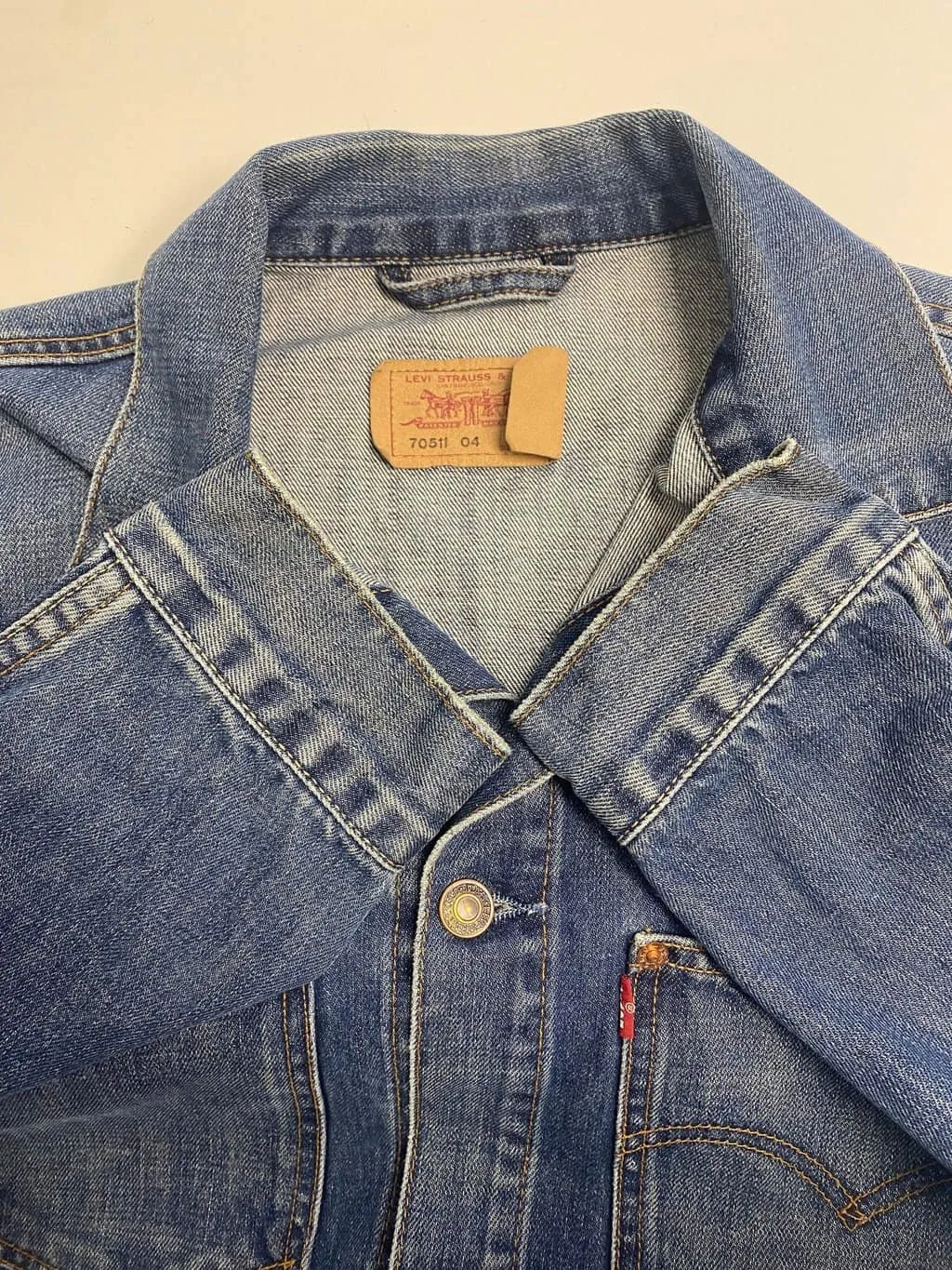 Y2K vintage Levis 70511 men’s denim engineer jacket, chore jacket – Large