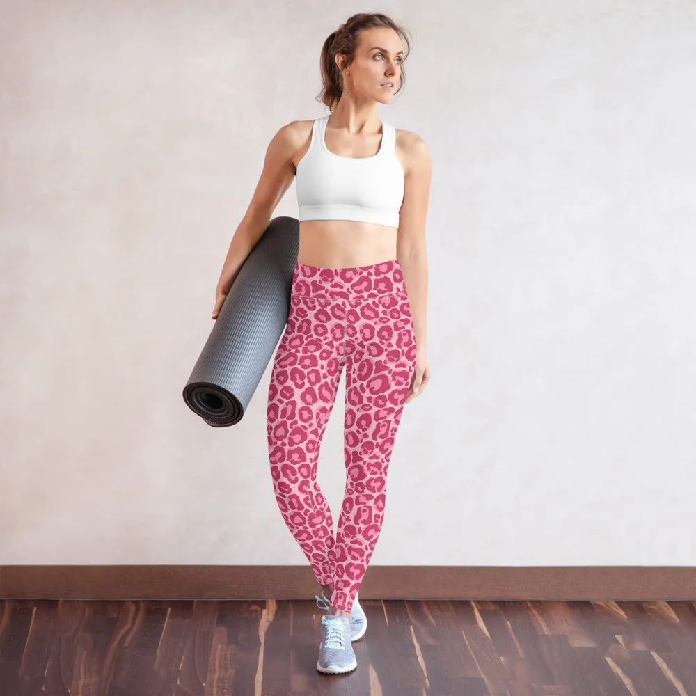 Yoga Leggings Pink Leopard