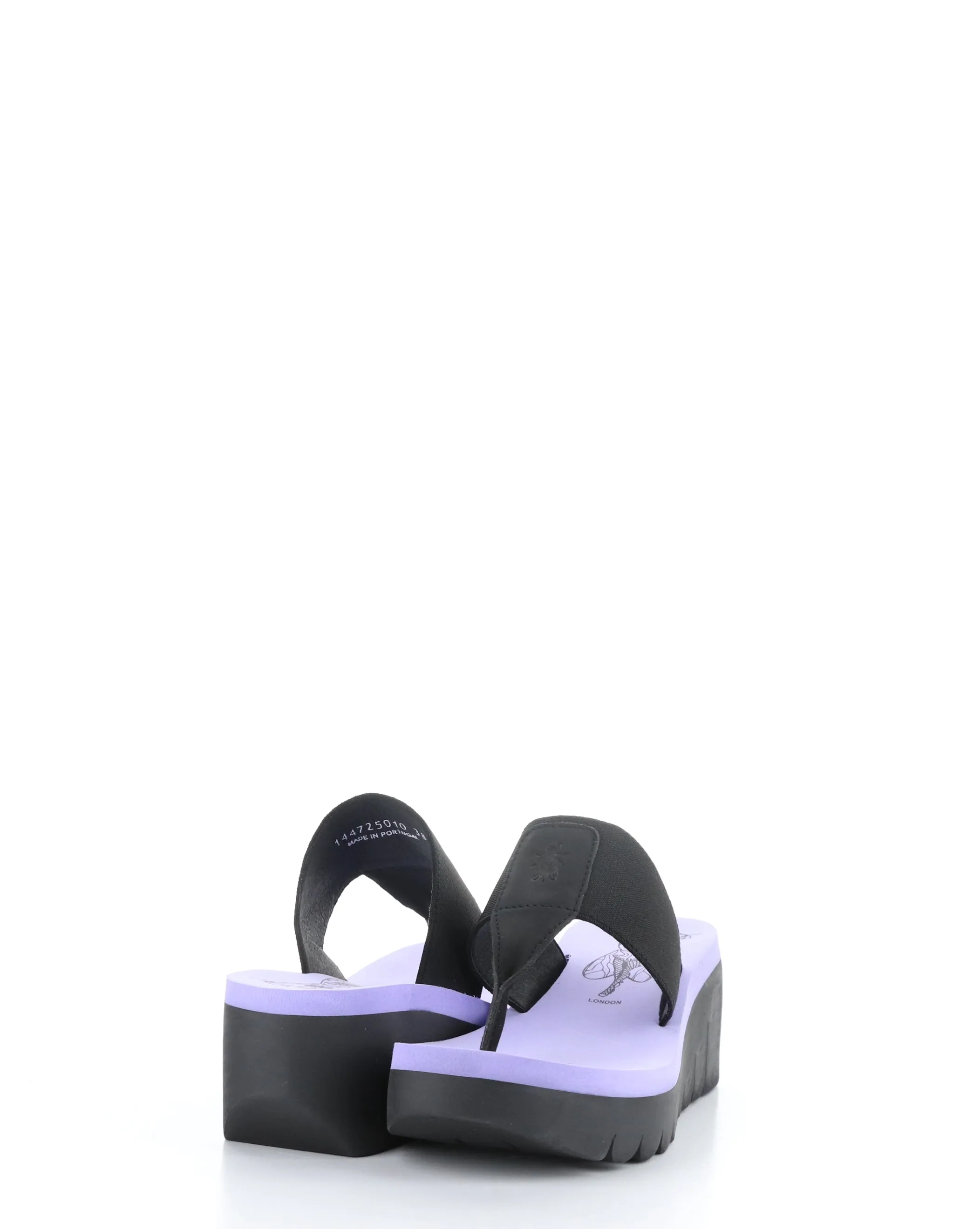 YOMU725FLY 010 BLACK/VIOLA Slip-on Sandals