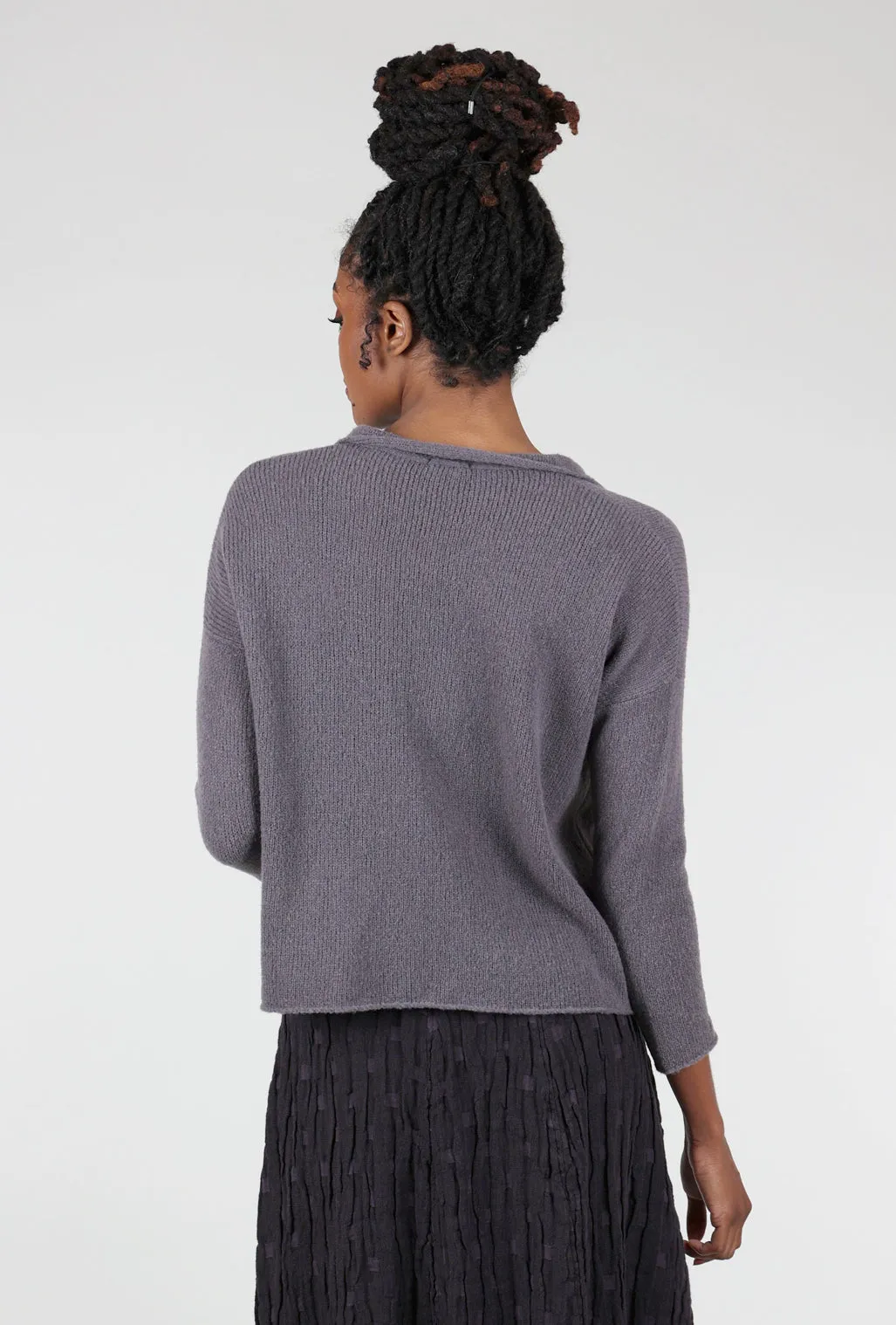 Zip-Front Lady Cardie, Lavender Ice